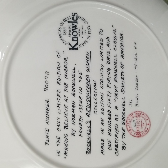 P4d-Knowles Norman Rockwell "Making Believe At The Mirror" LE Collector's Plate - Picture 5 of 7
